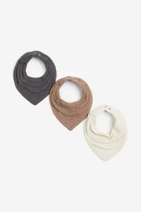 3-pack triangular scarves - Dark grey/Beige - Kids | H&M GB