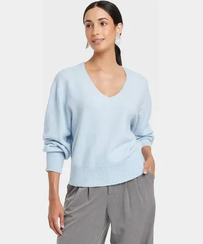 A New Day Women's Cozy Knit V-Neck Pullover Sweater