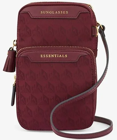 Anya Hindmarch Womens Red Essentials logo-jacquard recycled-nylon cross-body bag