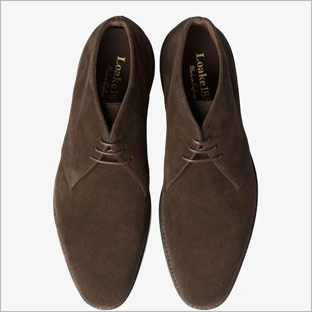 Loake Pimlico Dark Brown Suede Premium Chukka Boot*