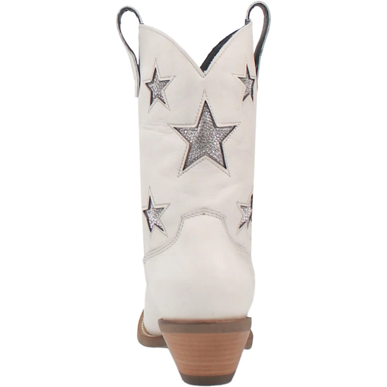 Star Struck Star Bling White Leather Booties (DS)