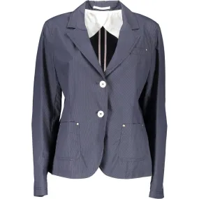 Timeless Blue Cotton Jacket with Classic Appeal